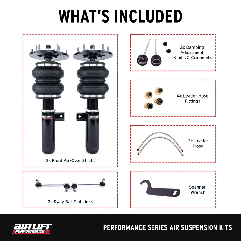 BMW M3 Front Air Suspension Kit - Air Lift - Performance 5-Bolt - `15-`18